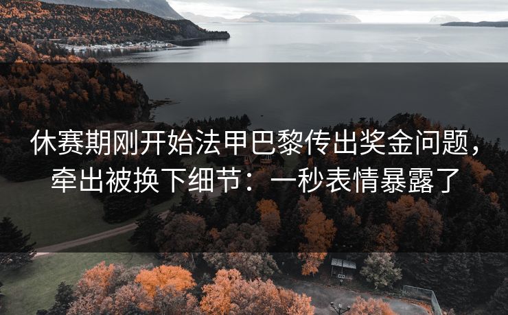 休赛期刚开始法甲巴黎传出奖金问题，牵出被换下细节：一秒表情暴露了