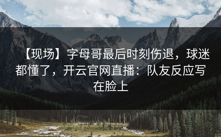 【现场】字母哥最后时刻伤退，球迷都懂了，开云官网直播：队友反应写在脸上