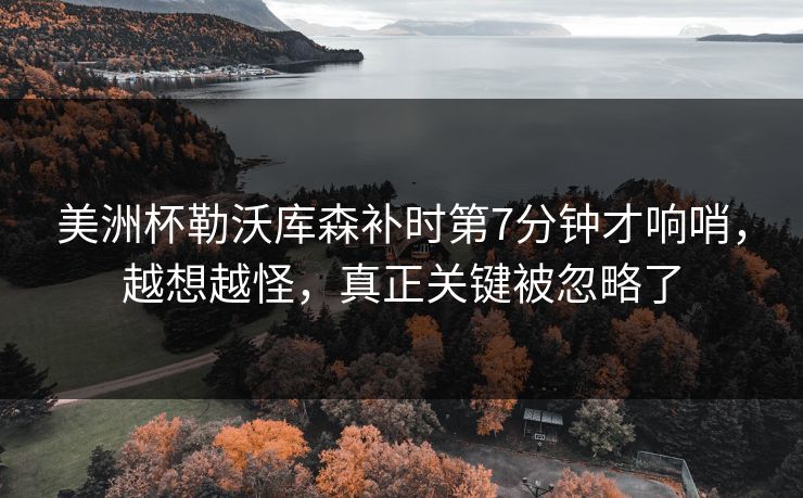 美洲杯勒沃库森补时第7分钟才响哨，越想越怪，真正关键被忽略了